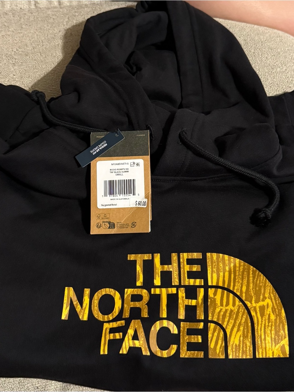The North Face Men’s Black Crewneck Sweatshirt with Gold Logo